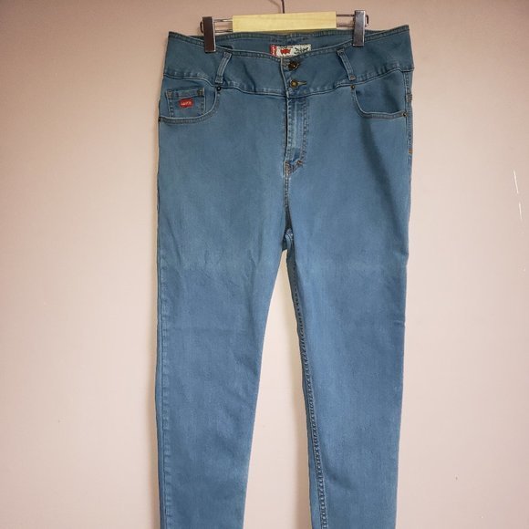 Levi's Original Straight Leg Button Fly Blue Jeans Women's Size 1X - Pre-Owned - Picture 1 of 5